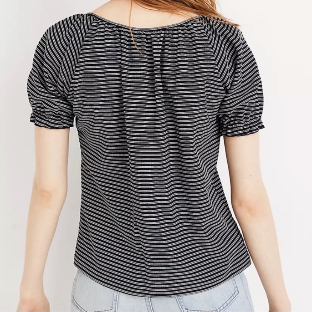 Madewell Texture & Thread Peasant Top In Stripes - Picture 3 of 11